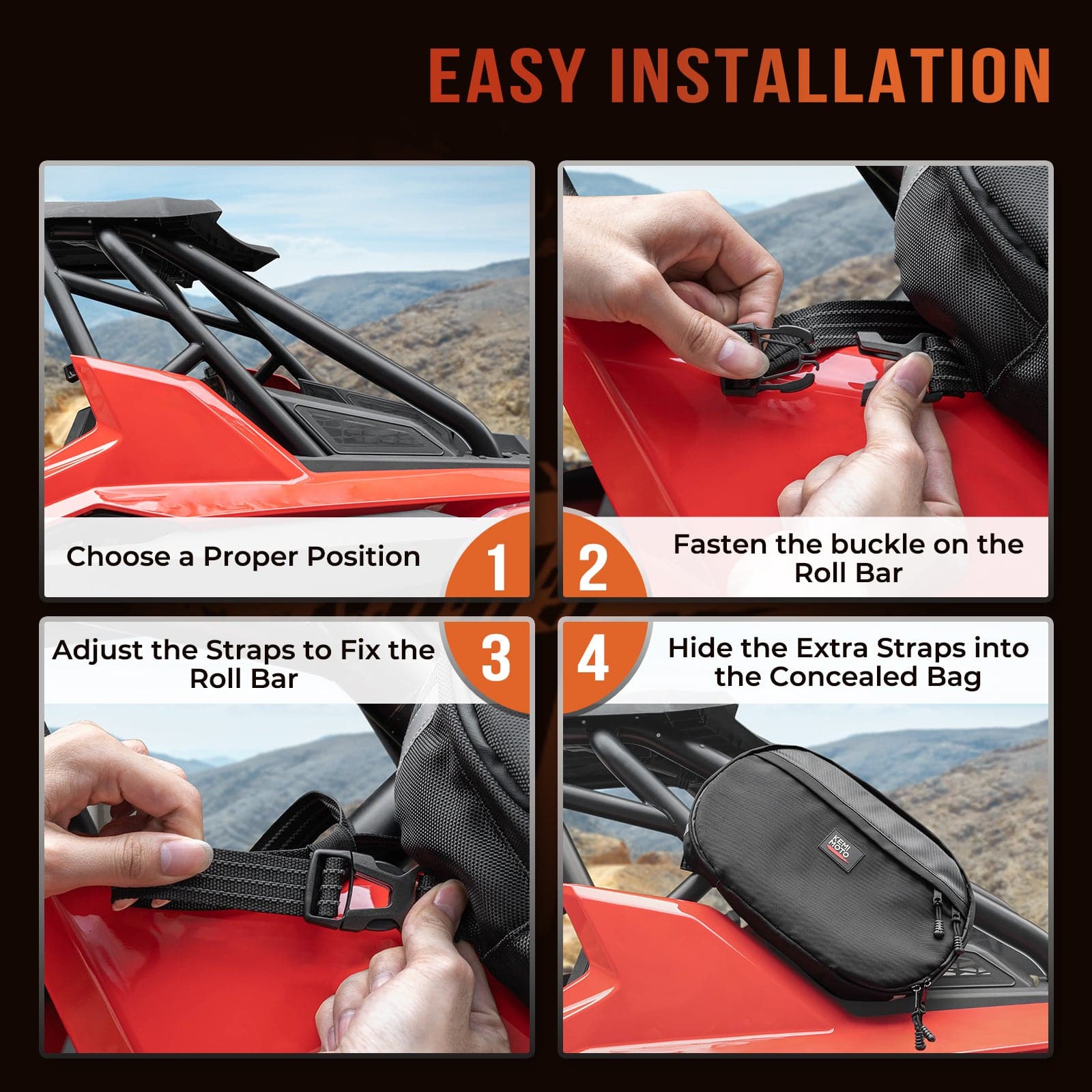 UTV Drive Belt Storage Bag with Reflective Strip