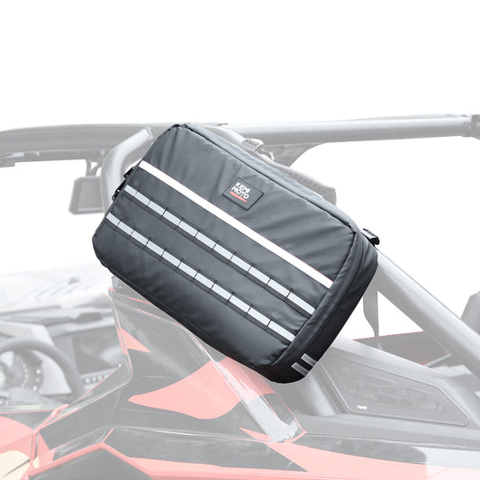 Kemimoto UTV/ATV Belt Storage Bag with Tool Roll for Can‑Am, Polaris