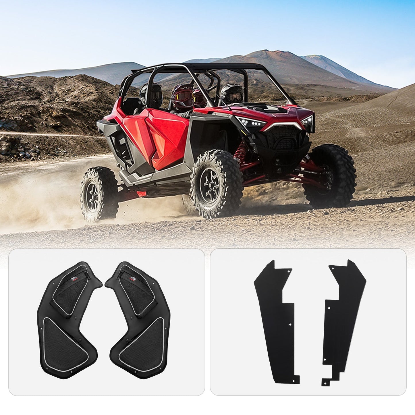 Kemimoto Rear Door Bags and Fender Flares for Polaris RZR