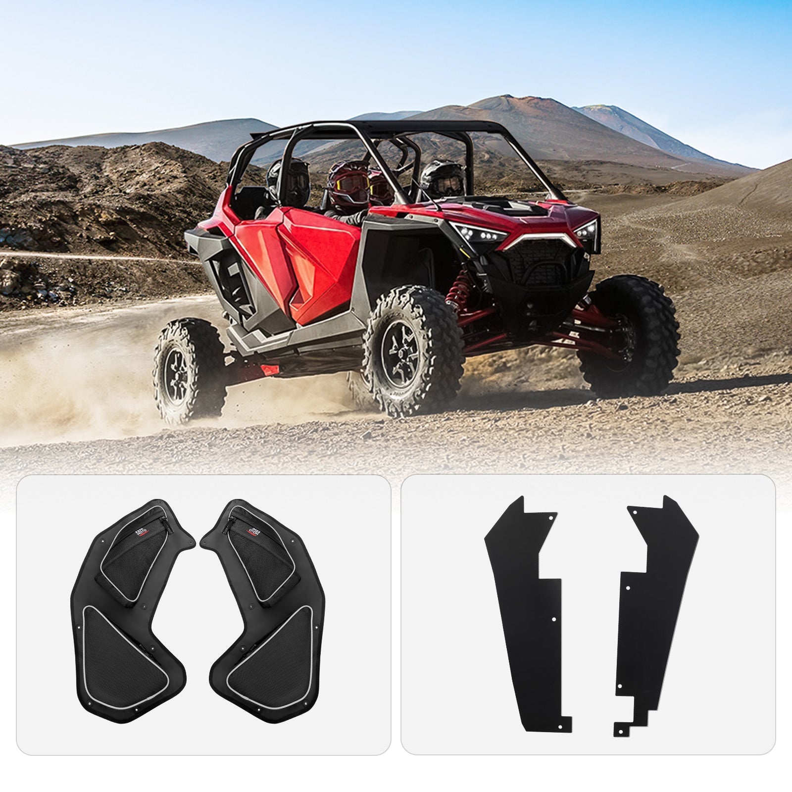 Kemimoto Rear Door Bags and Fender Flares for Polaris RZR