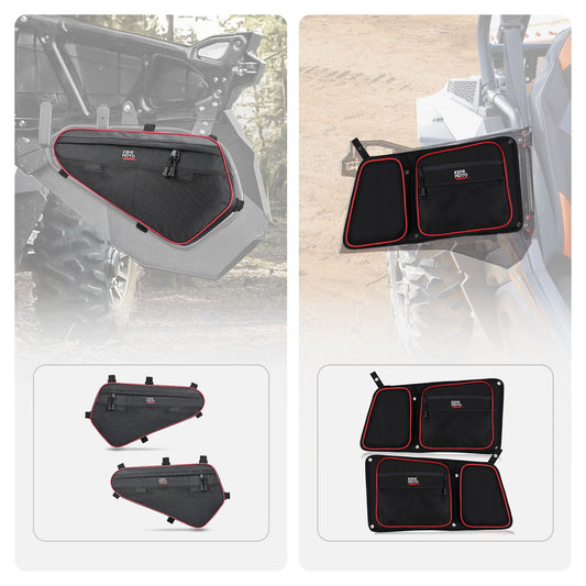 Kemimoto Lower Door Storage Bag & Rear Side Door Bags for Polaris RZR