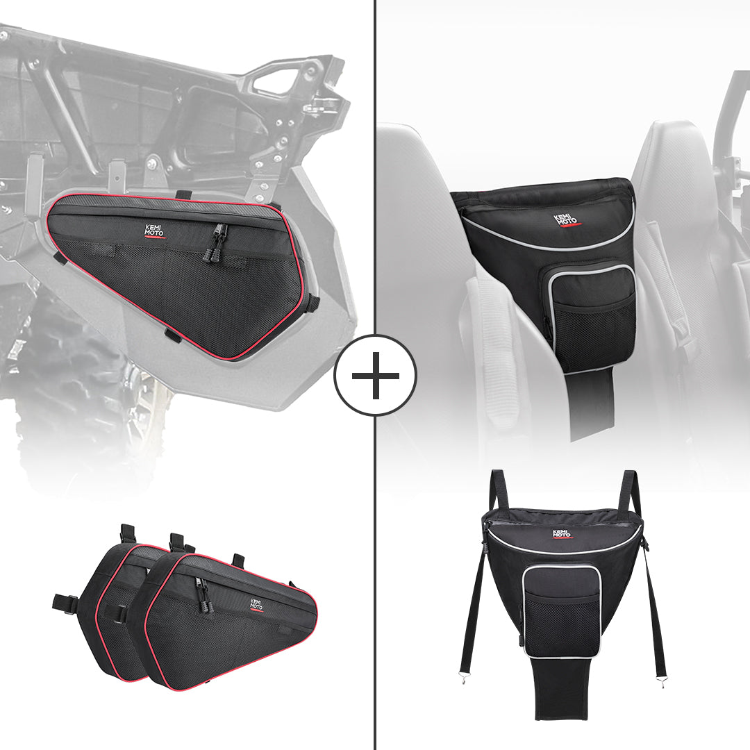 Kemimoto Lower Door and Center Storage Bag for Polaris RZR