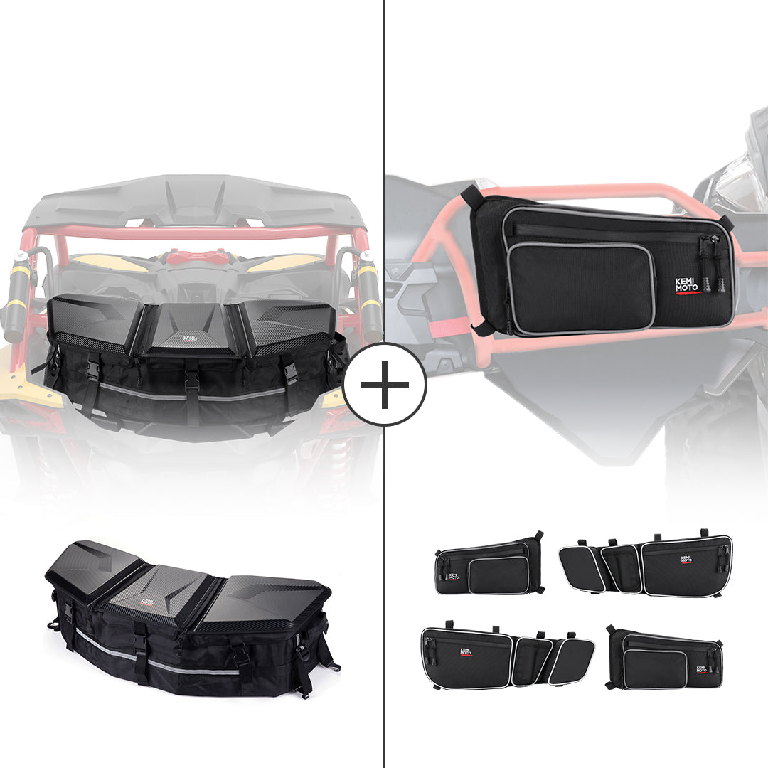 Kemimoto Rear Storage & Door Bags for Can‑Am Maverick X3 Max