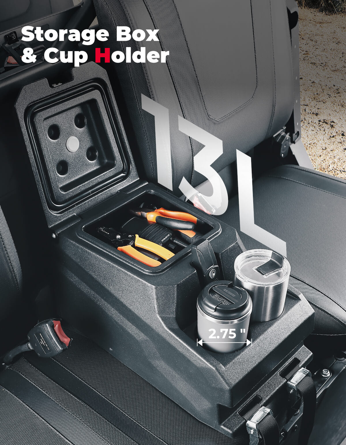 Kemimoto UTV Bench Seat Console Box for CFMOTO UFORCE 1000/1000XL