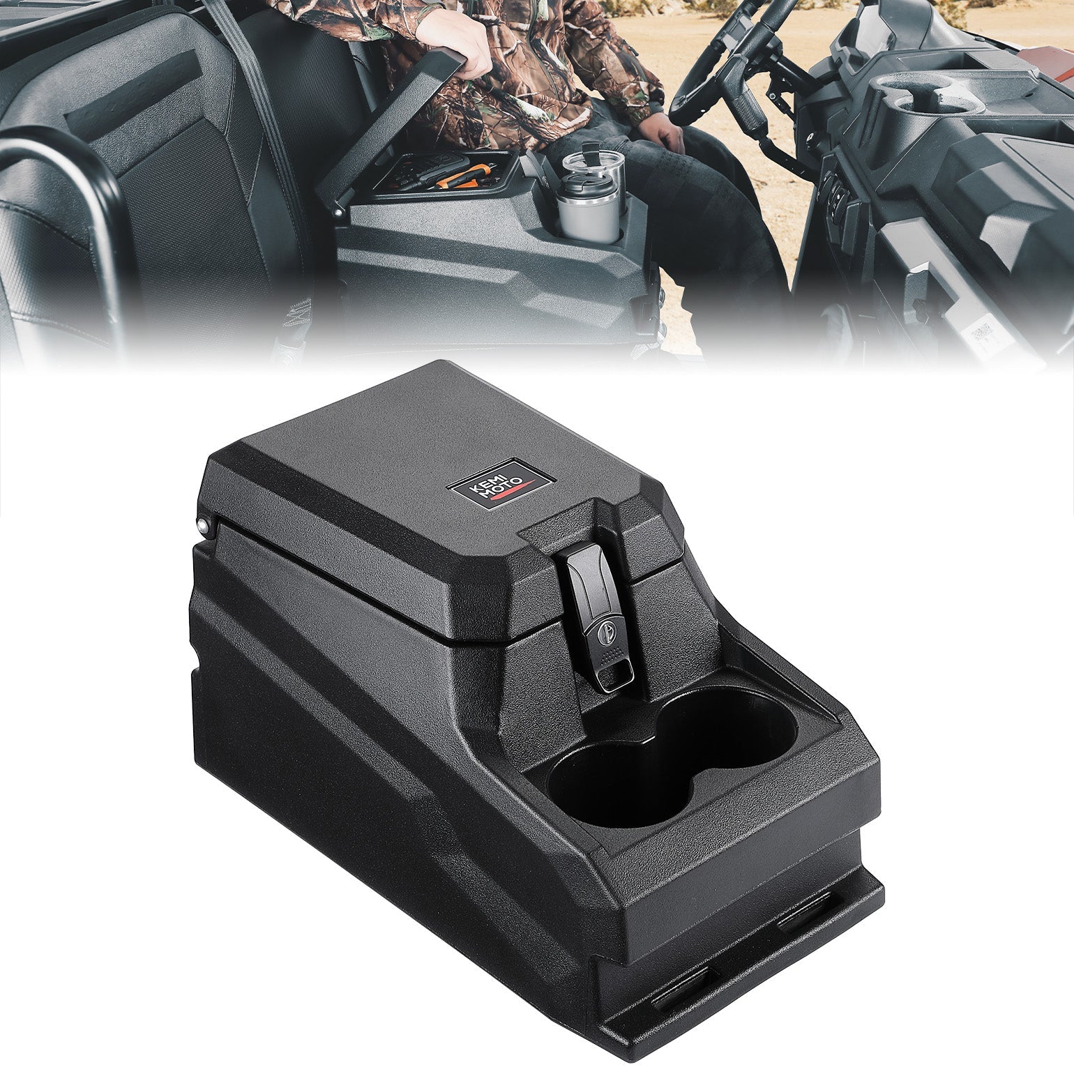 Kemimoto Bench Seat Console Box for Polaris Ranger 1000/Crew 2020-2026