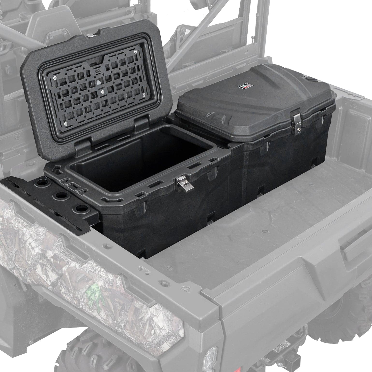 Kemimoto 110L UTV Bed Storage Box Dual‑Lid Waterproof