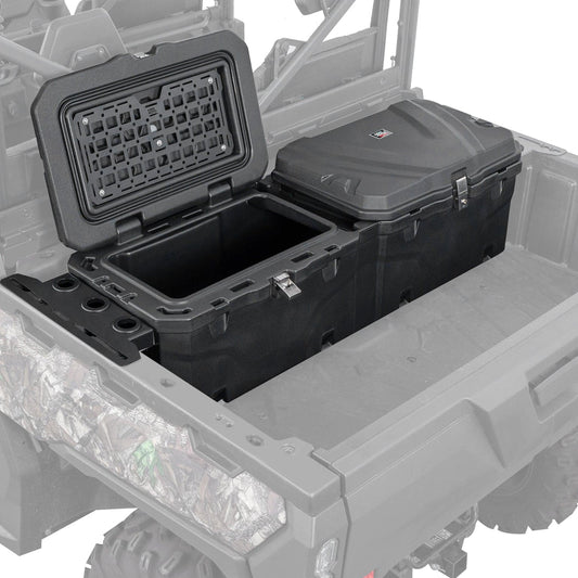 Kemimoto 110L UTV Bed Storage Box Dual‑Lid Waterproof