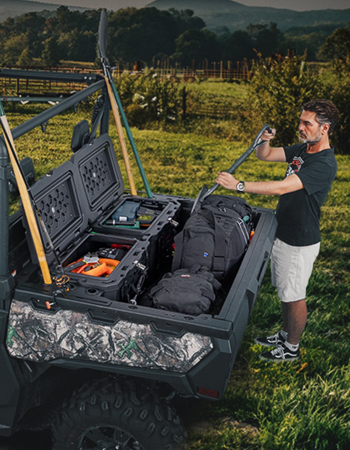 Kemimoto 110L UTV Bed Storage Box Waterproof Lockable