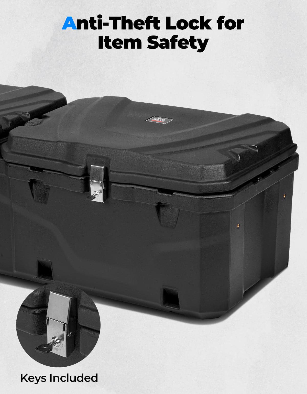 Kemimoto 110L UTV Bed Storage Box Waterproof Lockable