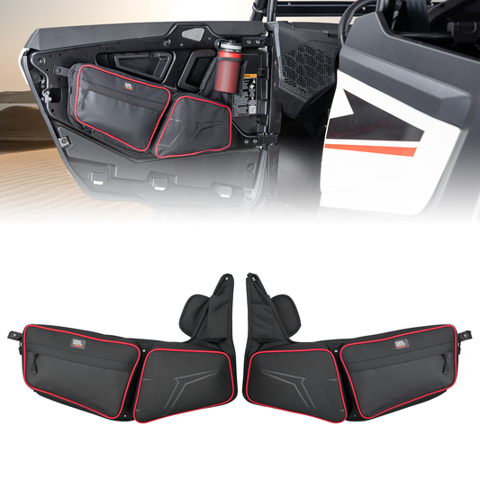 Kemimoto UTV Front Side Door Bags Red for Polaris RZR