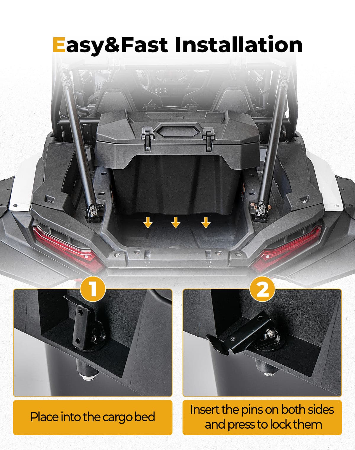 Kemimoto Cargo Box 82QT Black for Polaris RZR XP 1000/4