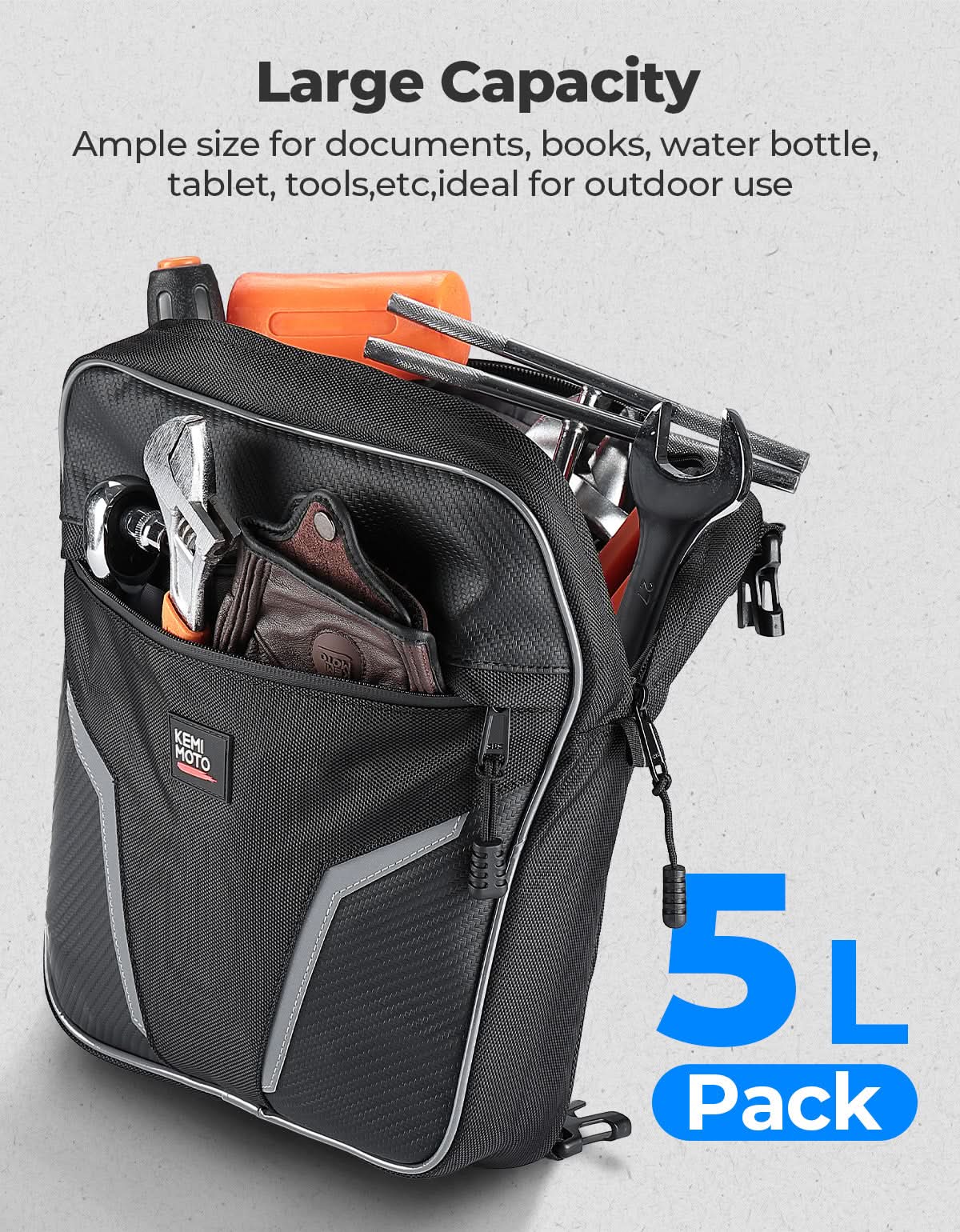 Kemimoto UTV Door Storage Bags Heavy-Duty Nylon 2-Pack