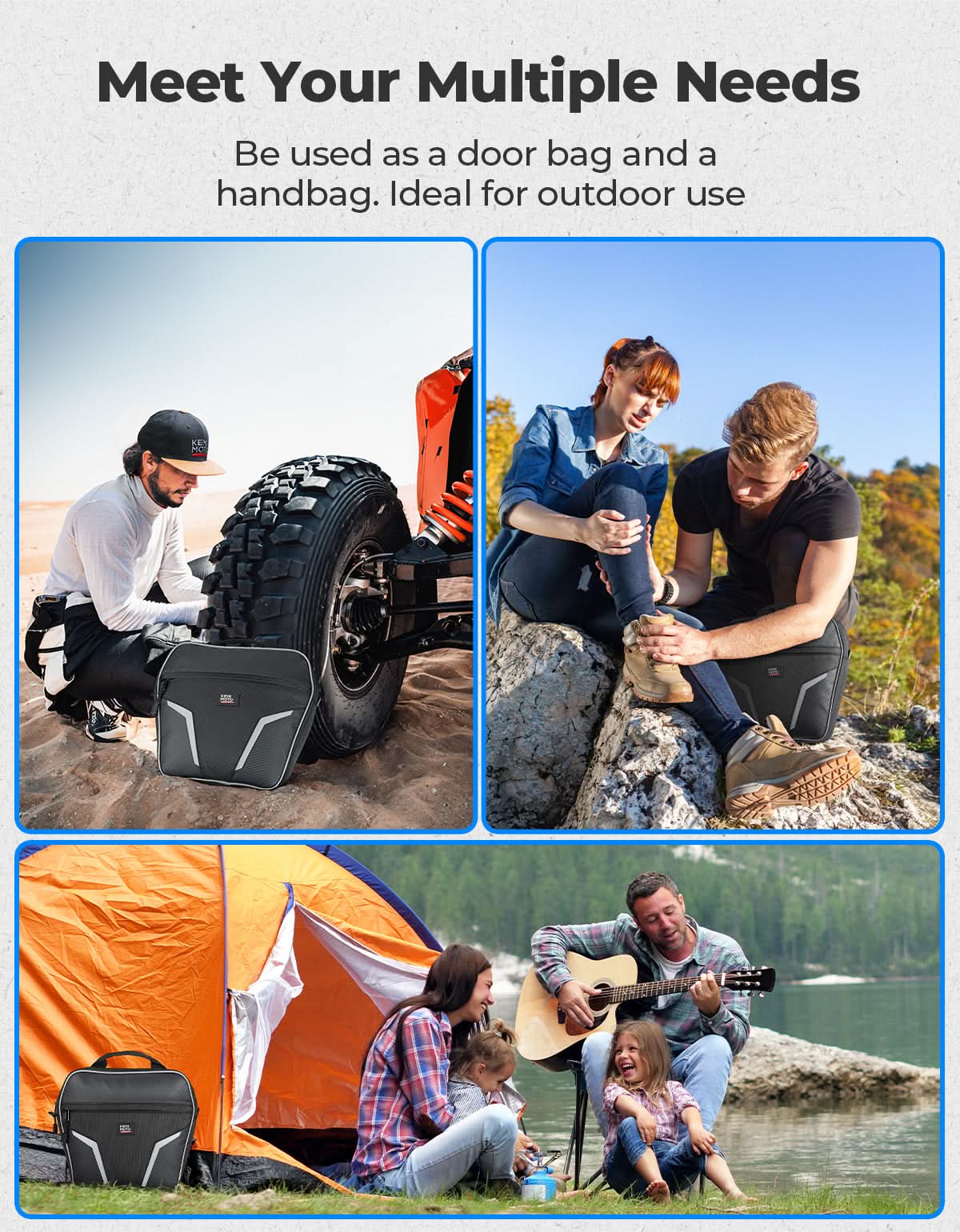 Kemimoto UTV Door Storage Bags Heavy-Duty Nylon 2-Pack