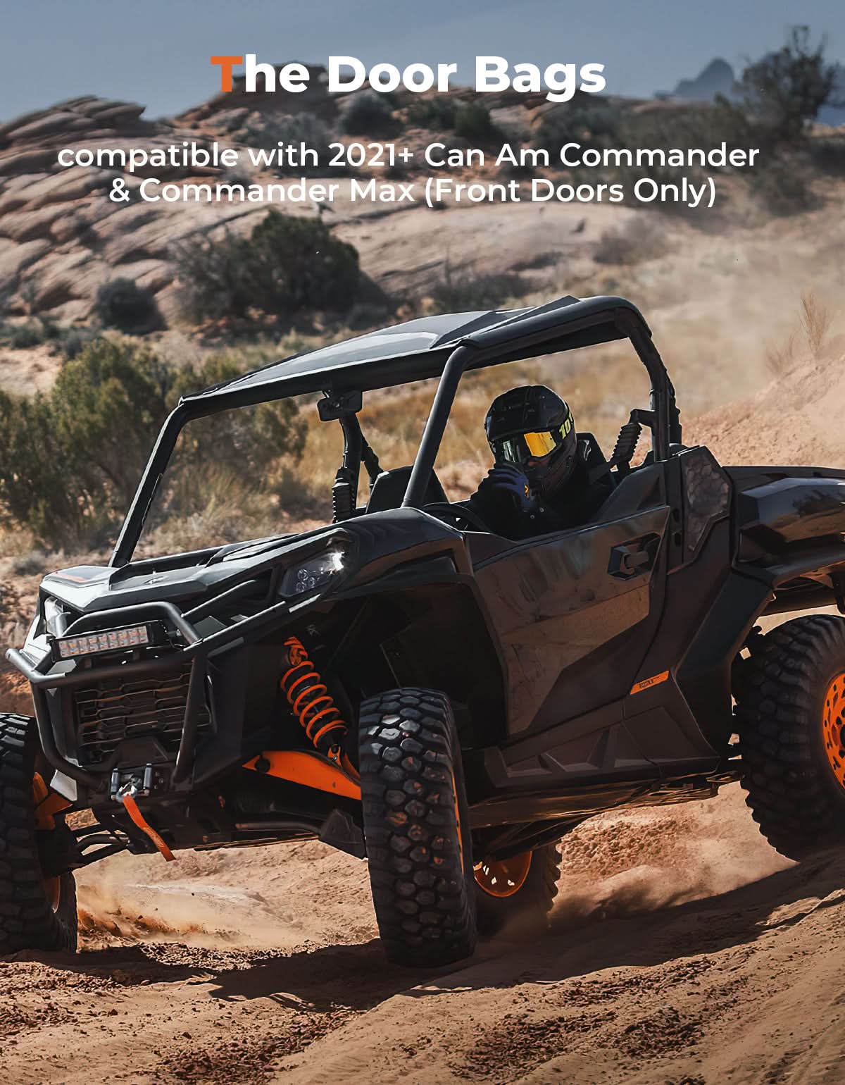 1Pair Door Bags with Knee Pads for Can Am Commander