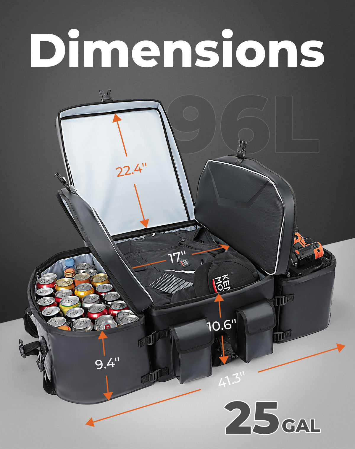 112L Rear Cargo Bag for Can-Am Maverick R 2024+