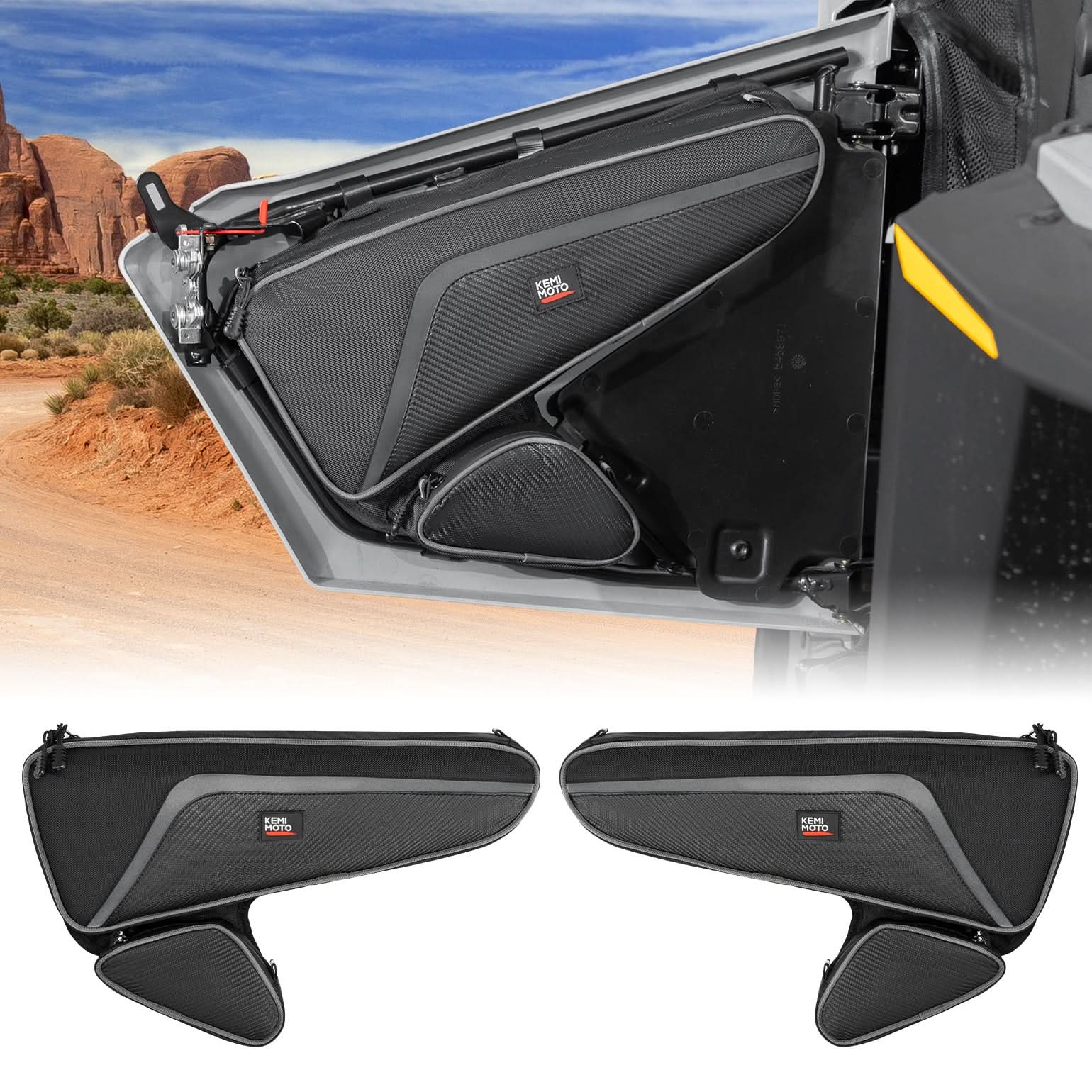 Kemimoto 1680D Door Bag Knee Pad for Polaris RZR 200