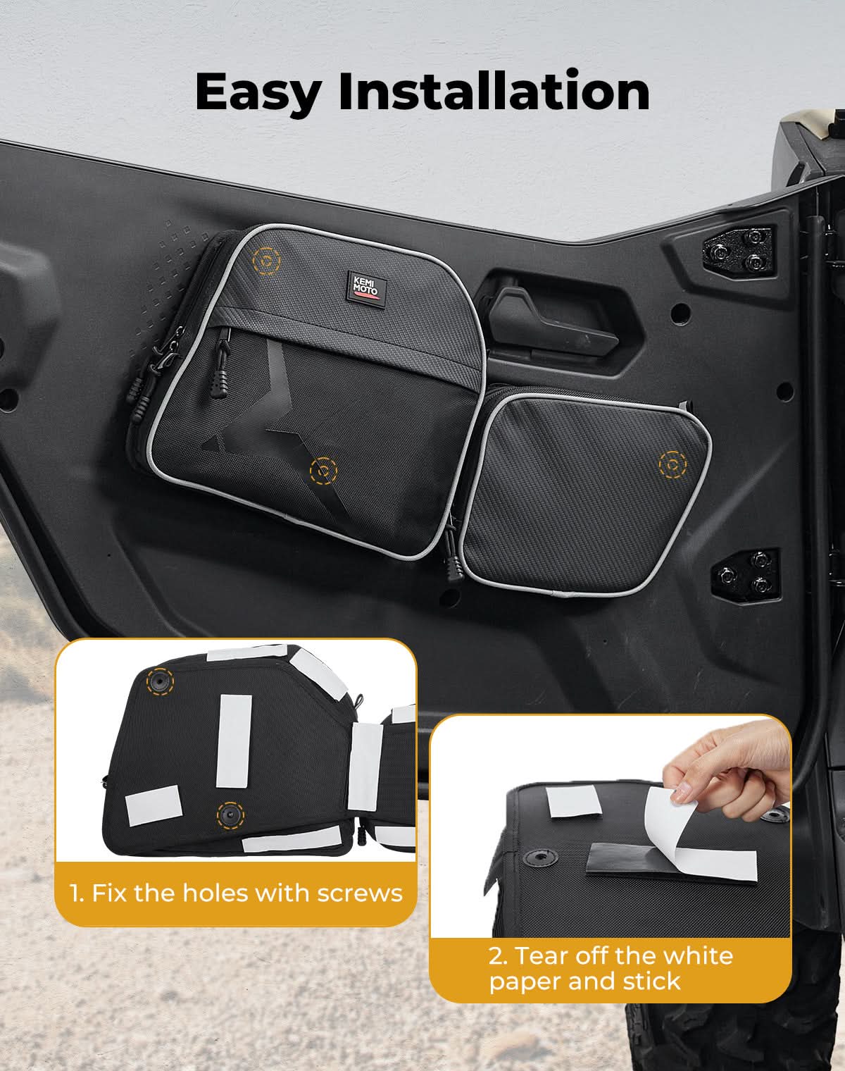 Kemimoto Door Bags With Knee Pads For CFMOTO ZForce 950