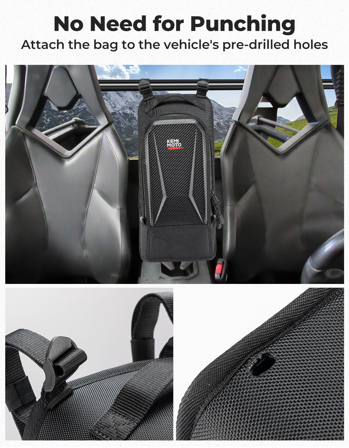 Kemimoto Center Console Storage Bag for Can‑Am Commander Maverick 2011‑2023