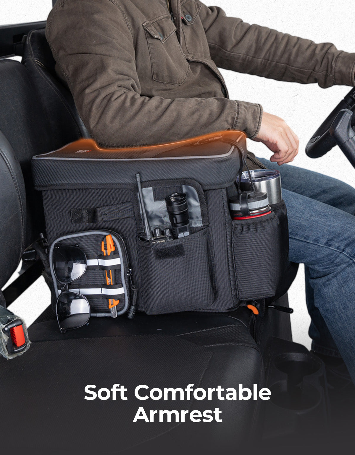 Kemimoto 18L UTV Center Console Seat Box Universal Fit