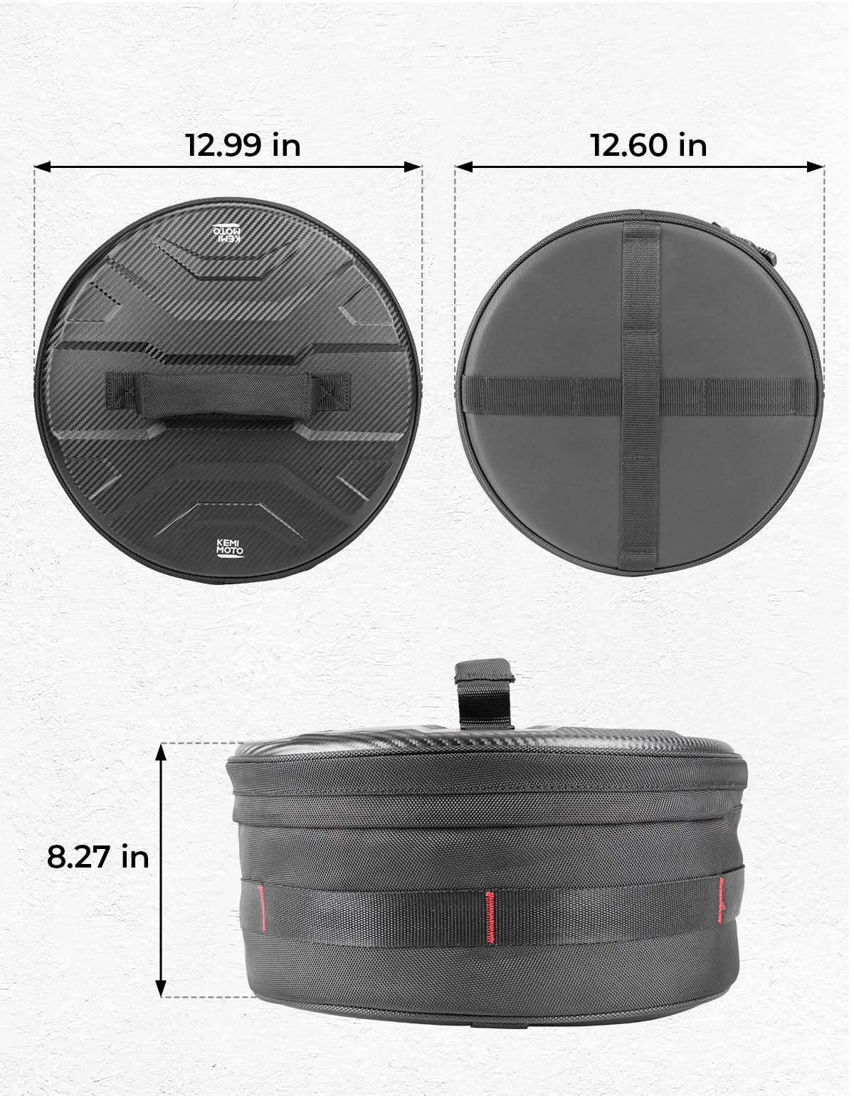 Kemimoto UTV Spare Tire Storage Bag Waterproof Black