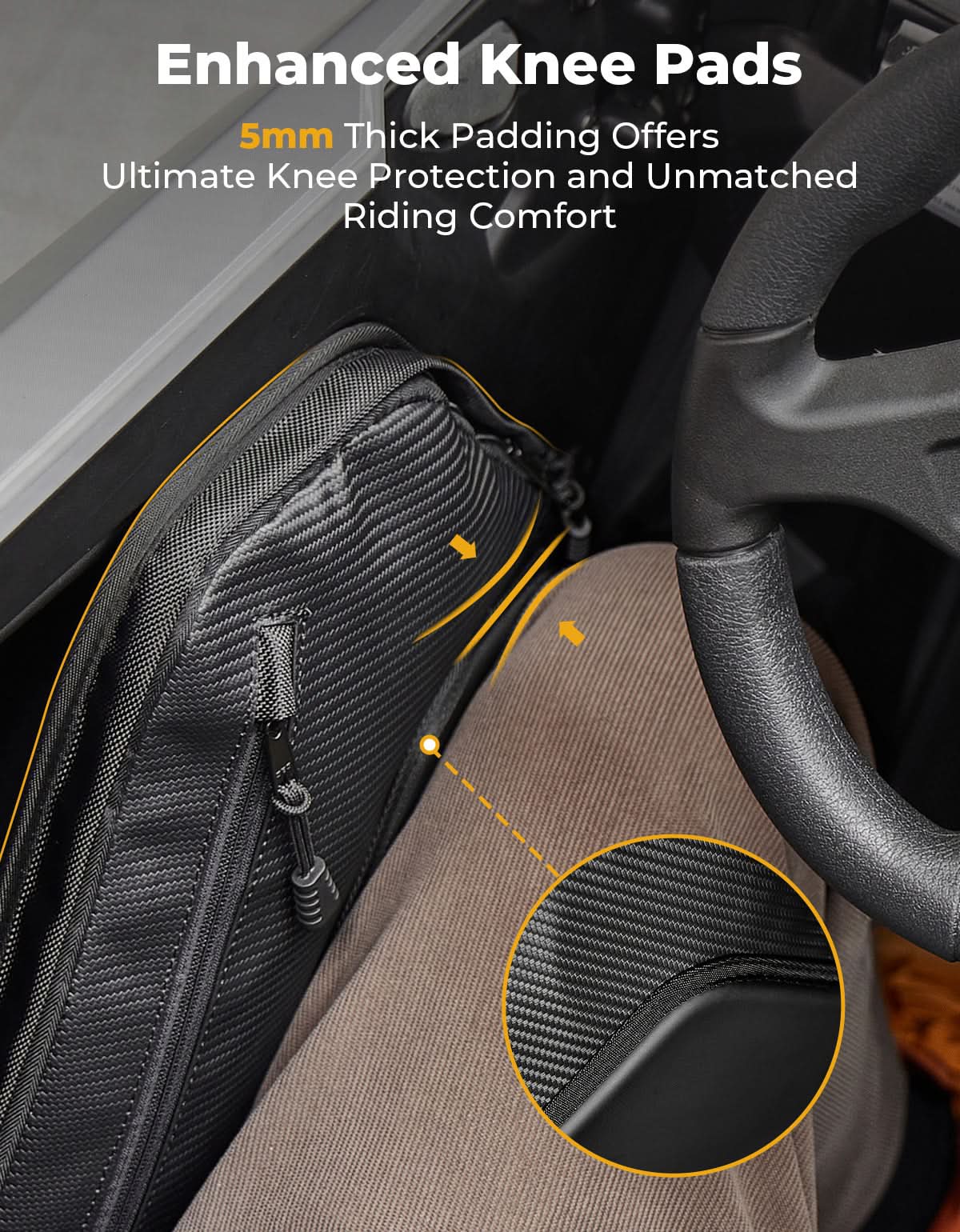Kemimoto 6Q Door Bags Knee Pads for 2025 Polaris RZR