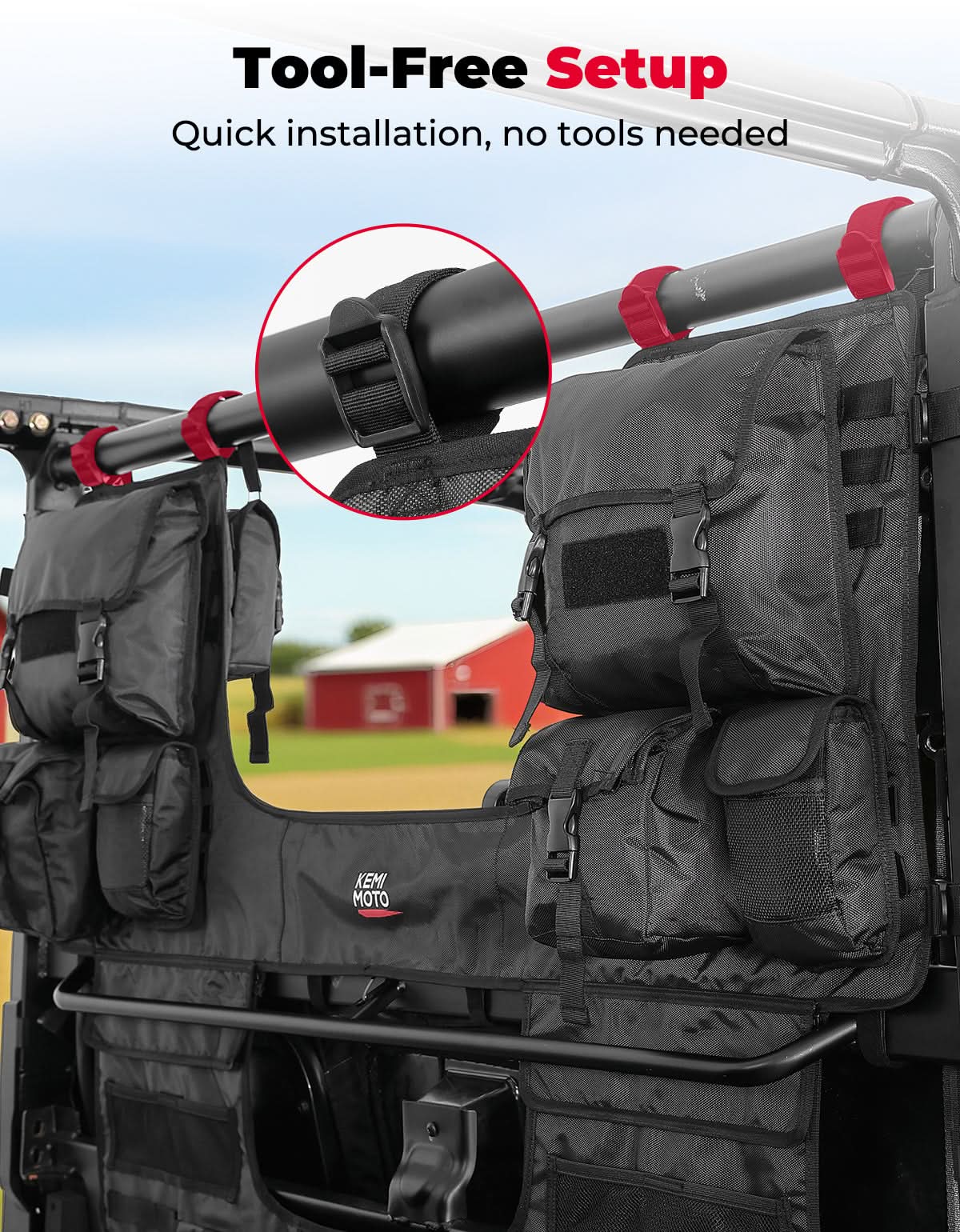 Kemimoto Heavy Duty Canvas UTV Tool Bag Rack