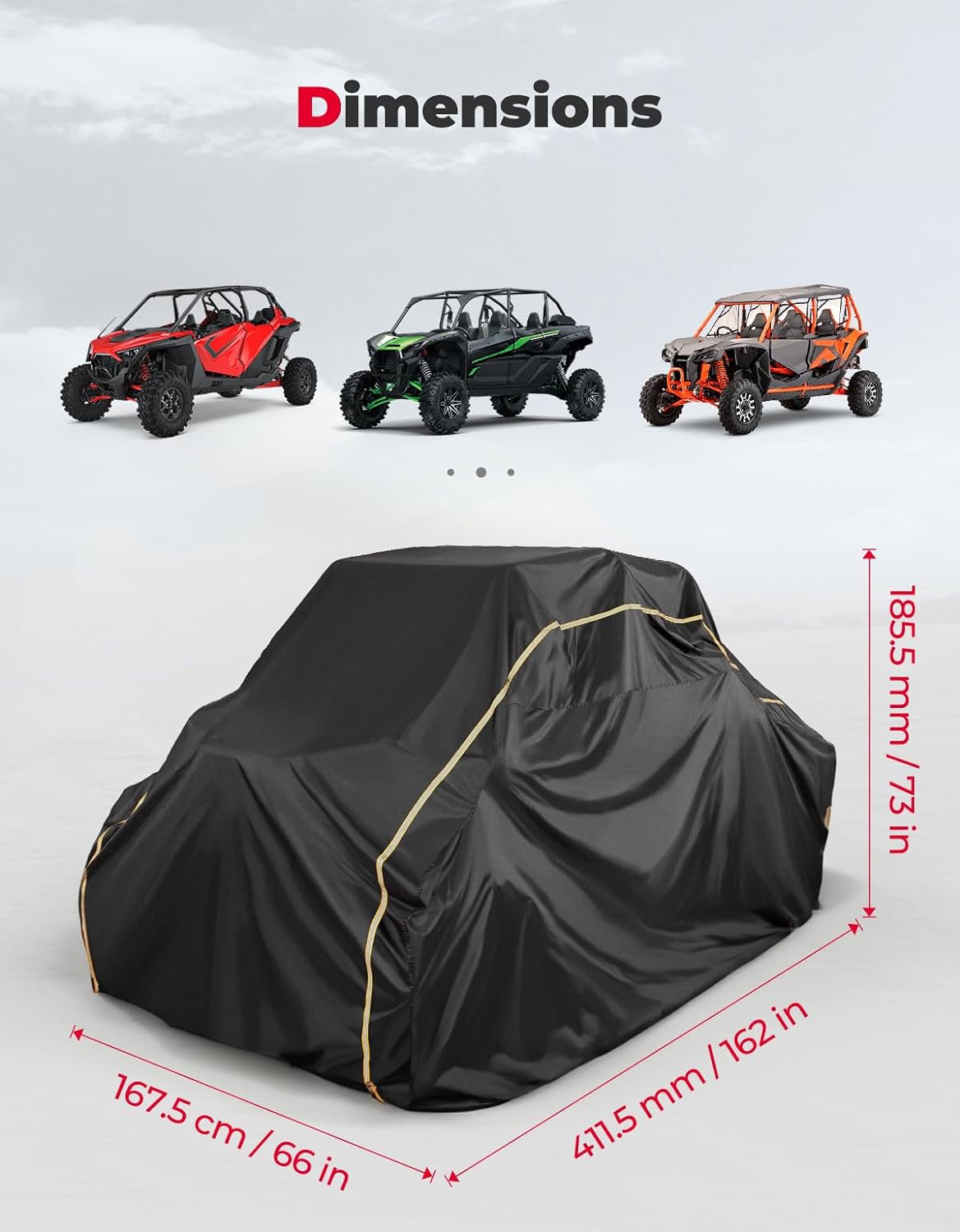 4‑Seater UTV Cover for RZR / Ranger / Defender / UForce / Mule (M)