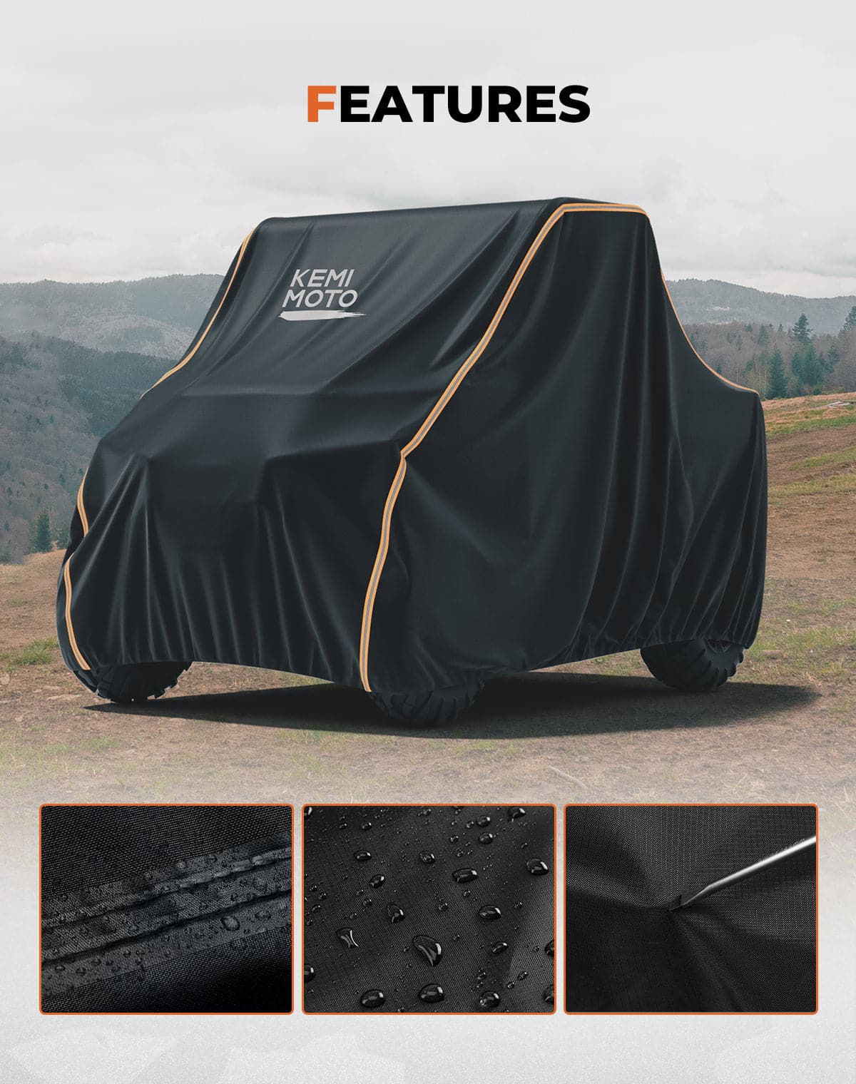 Kemimoto 2-3 Seater UTV Cover for Polaris Ranger ZForce