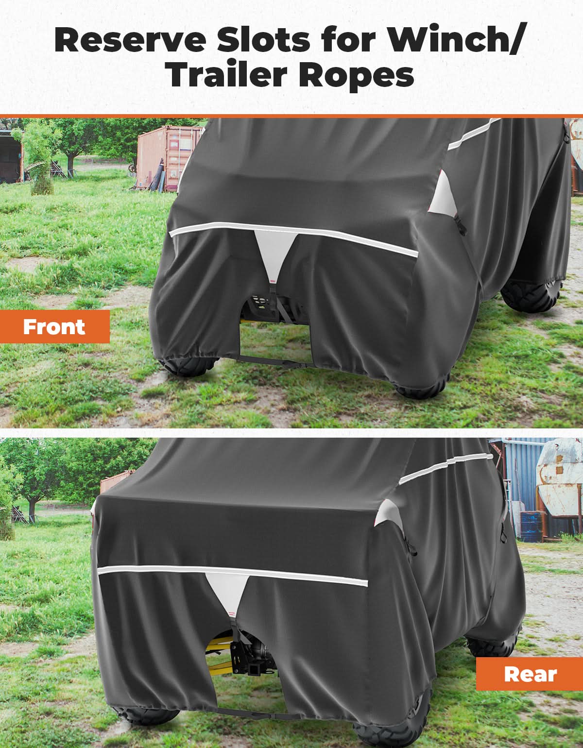 Kemimoto 2-Seater UTV Trailering Cover Waterproof Windproof Universal