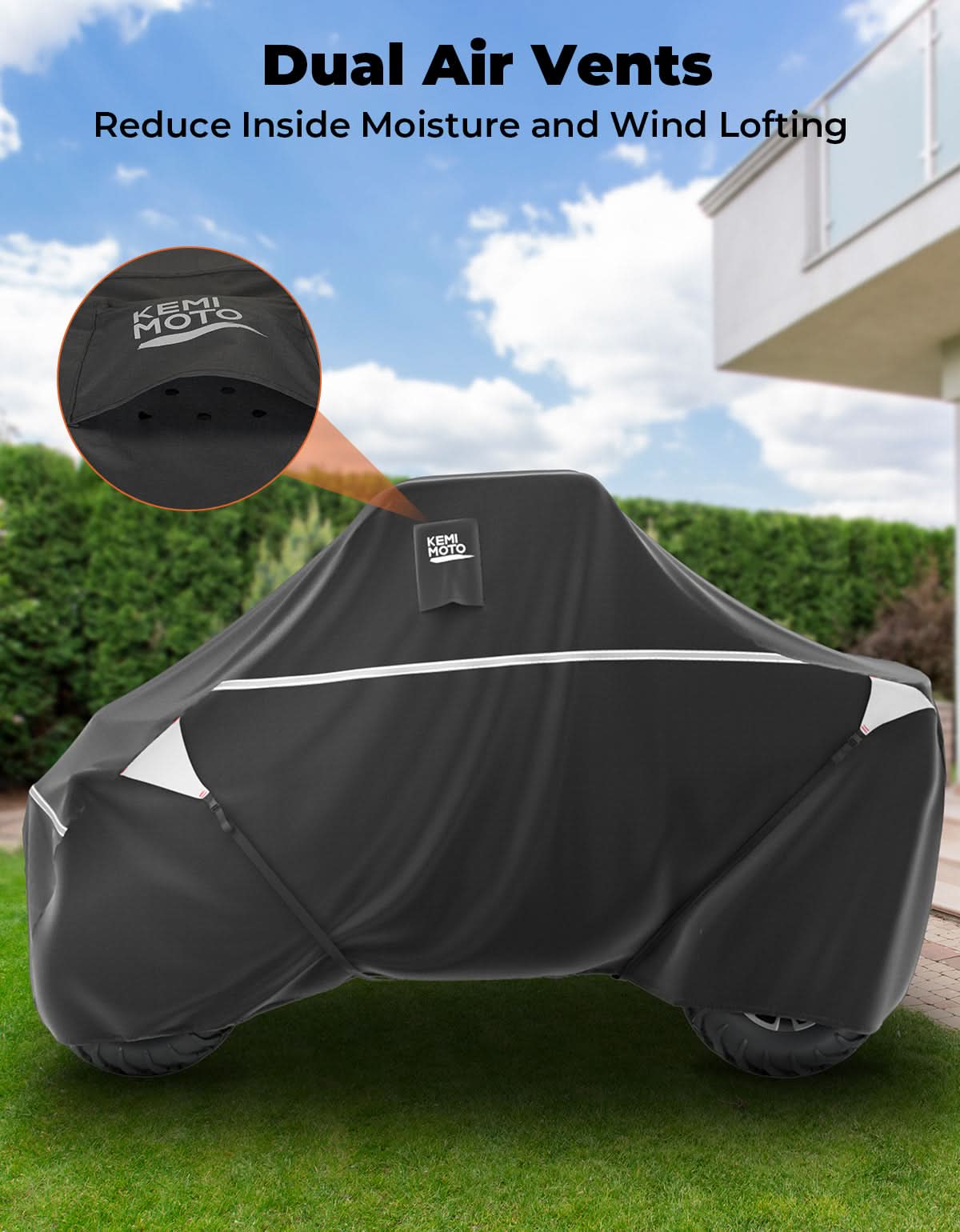 Kemimoto 2-Seater UTV Trailering Cover Waterproof Windproof Universal