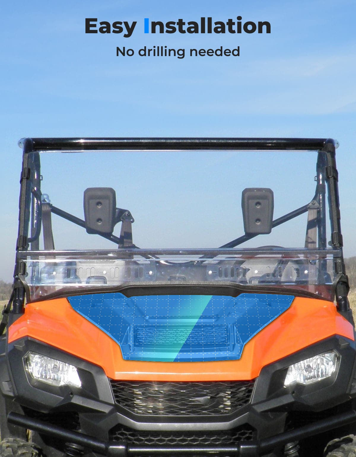 Kemimoto Sport Hood Scoop with Mesh for Pioneer 1000 2016-2025