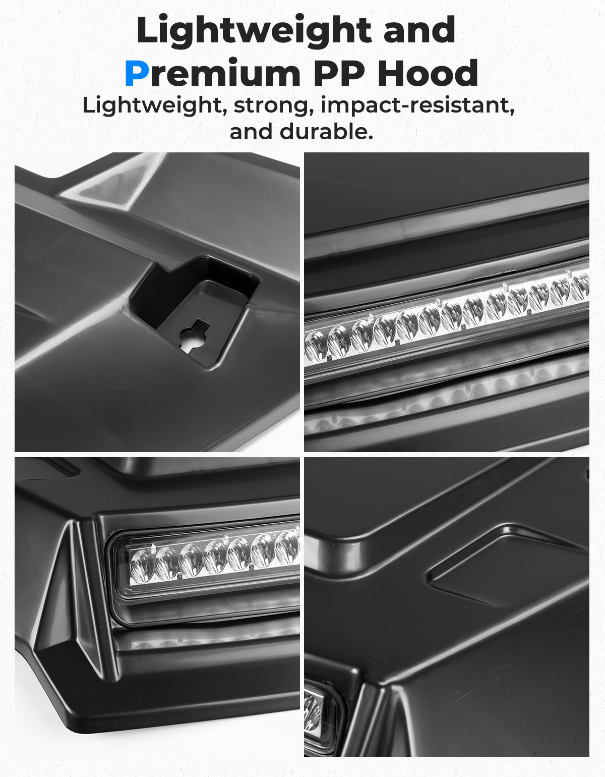 Sport Hood Scoop with LED Light for Pioneer 1000 3P/5P/6P