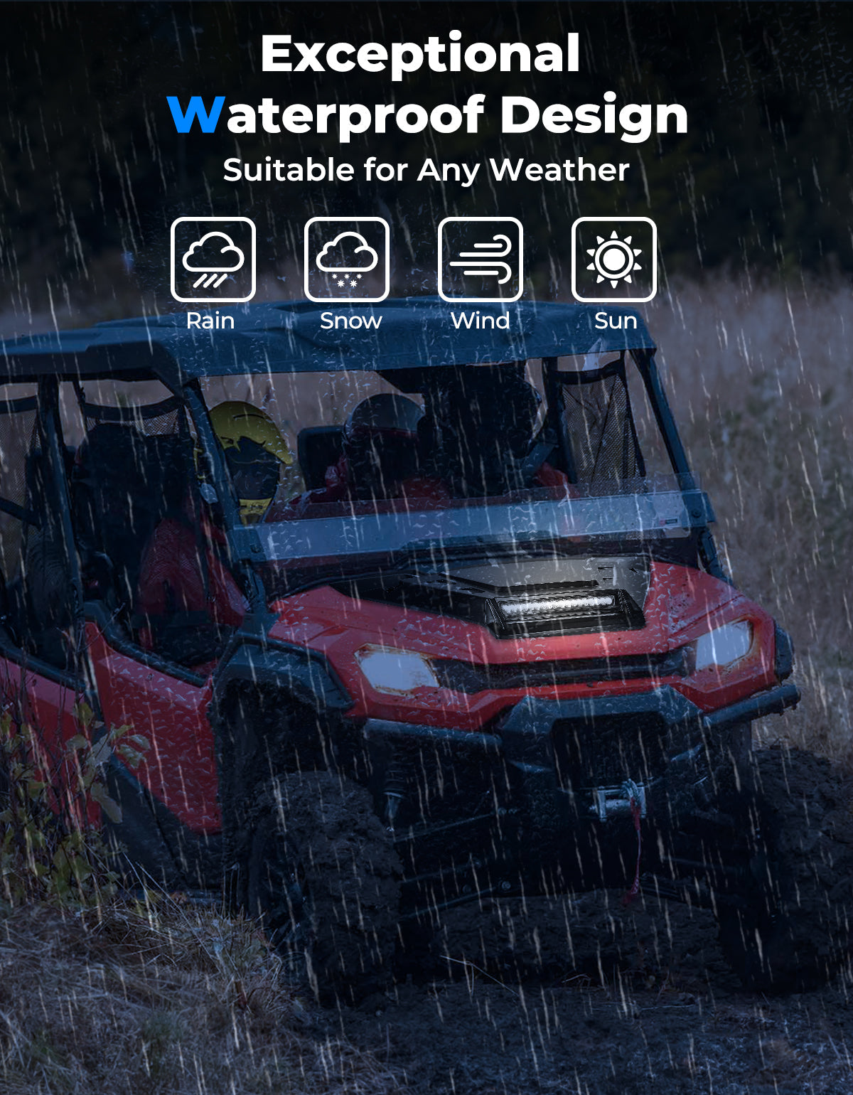 Sport Hood Scoop with LED Light for Pioneer 1000 3P/5P/6P