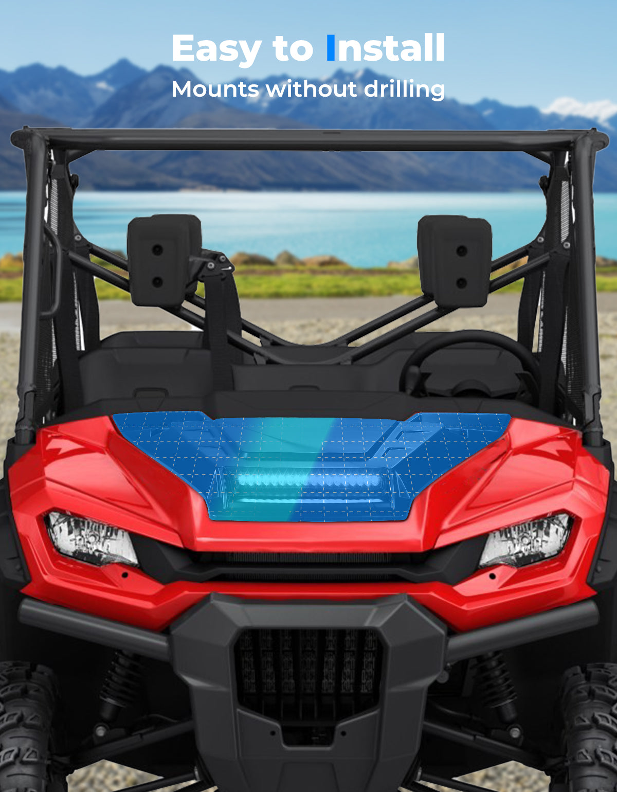 Sport Hood Scoop with LED Light for Pioneer 1000 3P/5P/6P