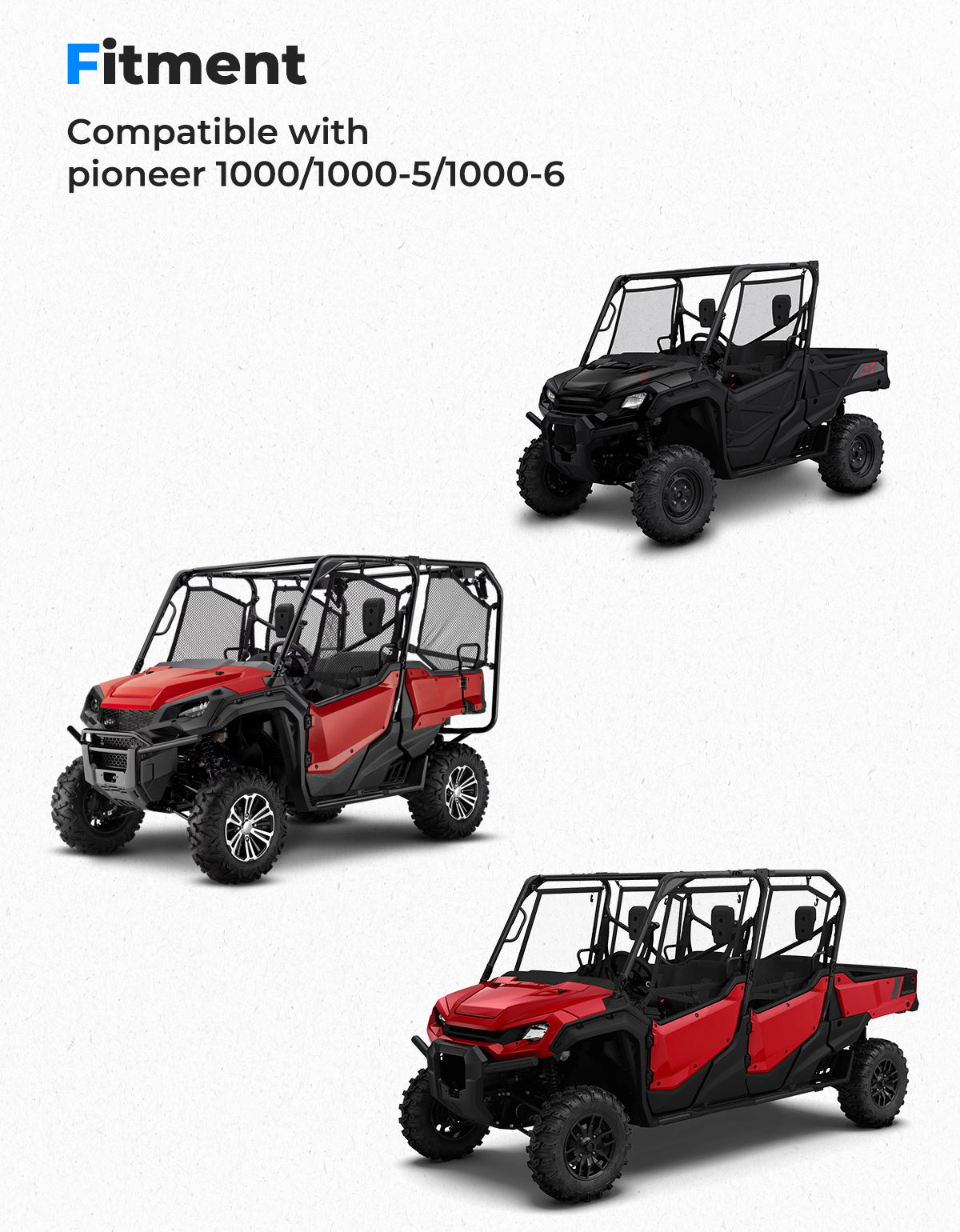 Sport Hood Scoop with LED Light for Pioneer 1000 3P/5P/6P