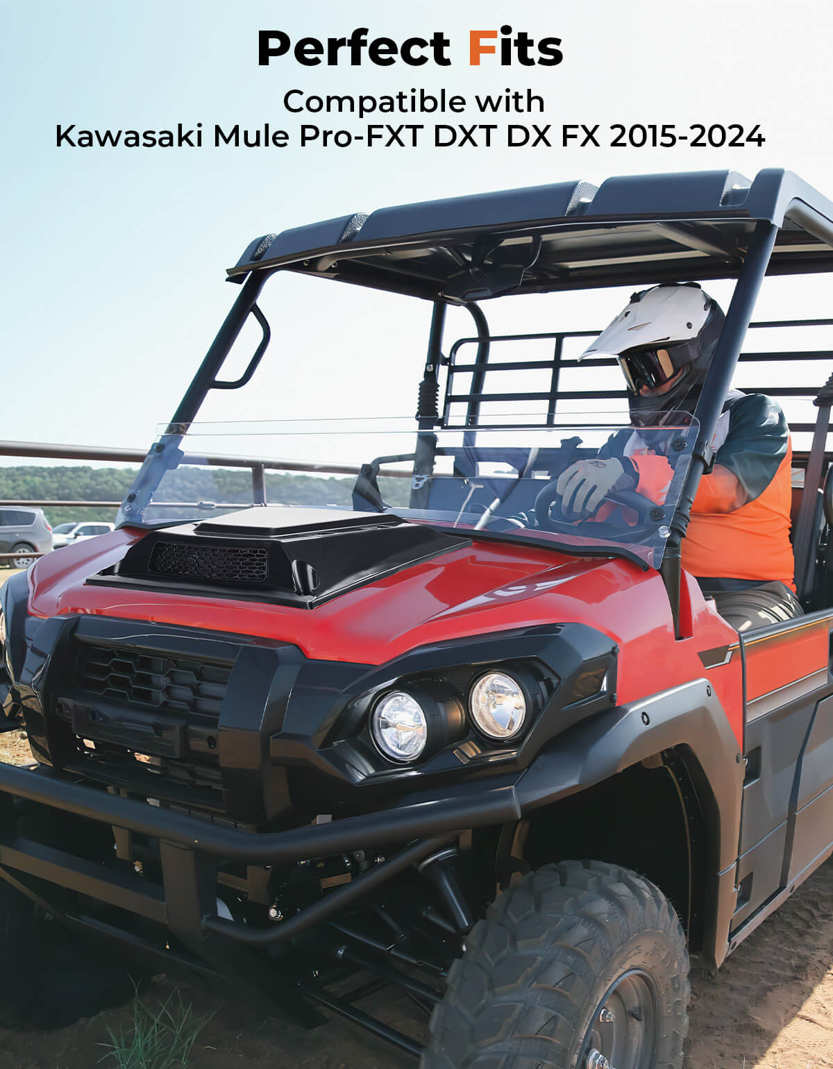 Kemimoto UTV Hood Scoop Large Vents for Kawasaki Mule Pro