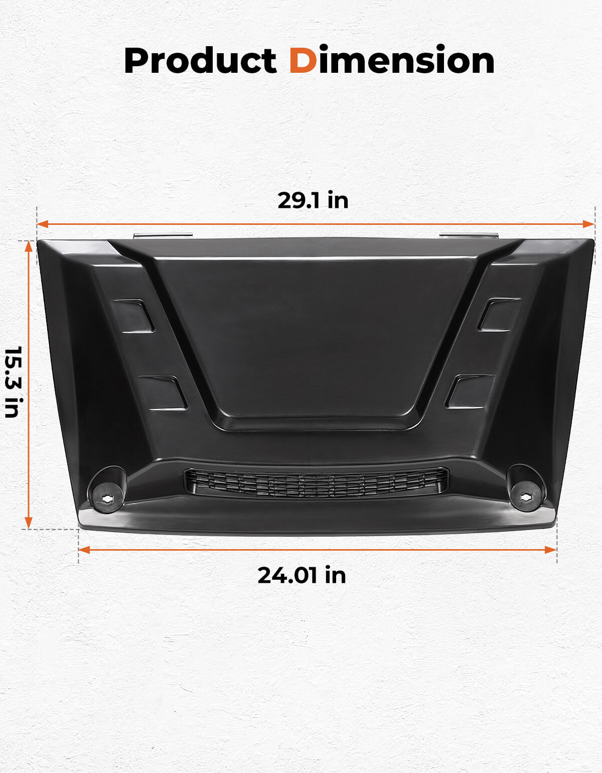 Kemimoto UTV Hood Scoop Large Vents for Kawasaki Mule Pro