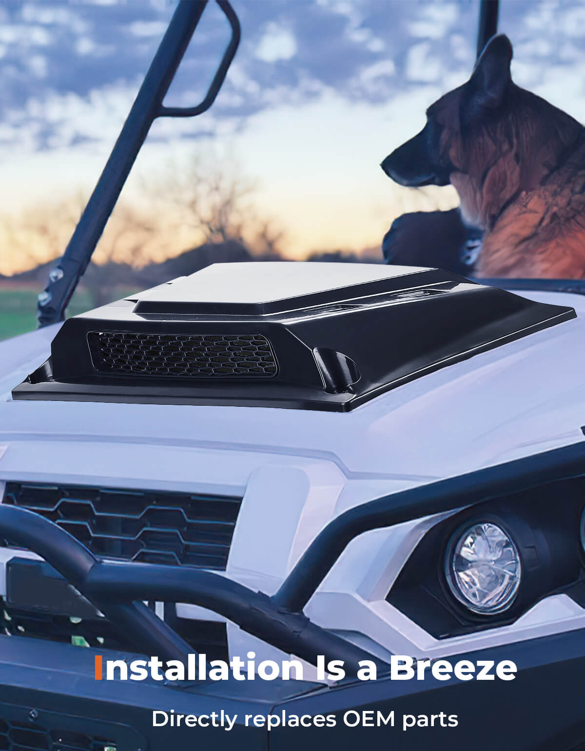 Kemimoto UTV Hood Scoop Large Vents for Kawasaki Mule Pro