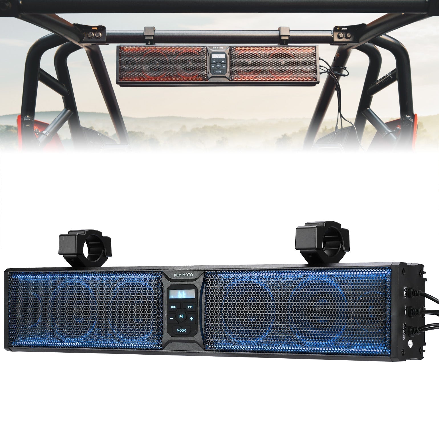 Kemimoto 26'' RGB Bluetooth Sound Bar 500W for Polaris RZR