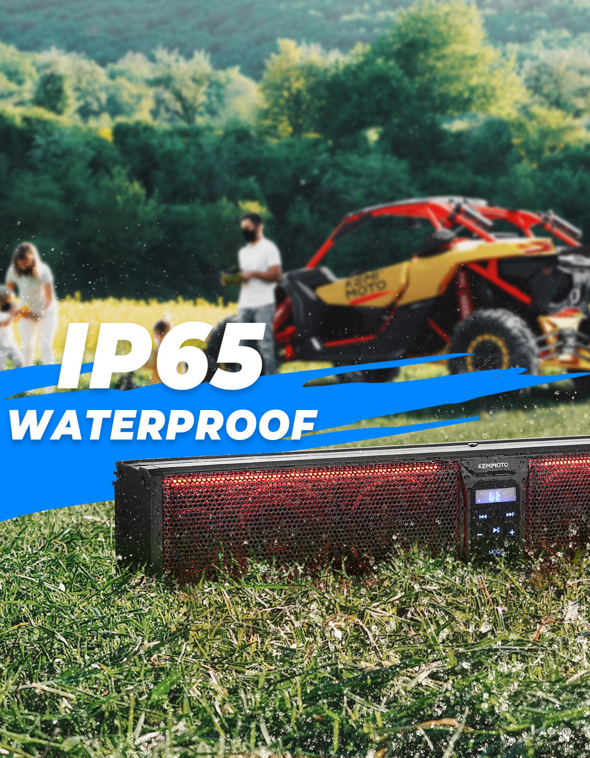 Kemimoto 26'' RGB Bluetooth Sound Bar 500W for Polaris RZR