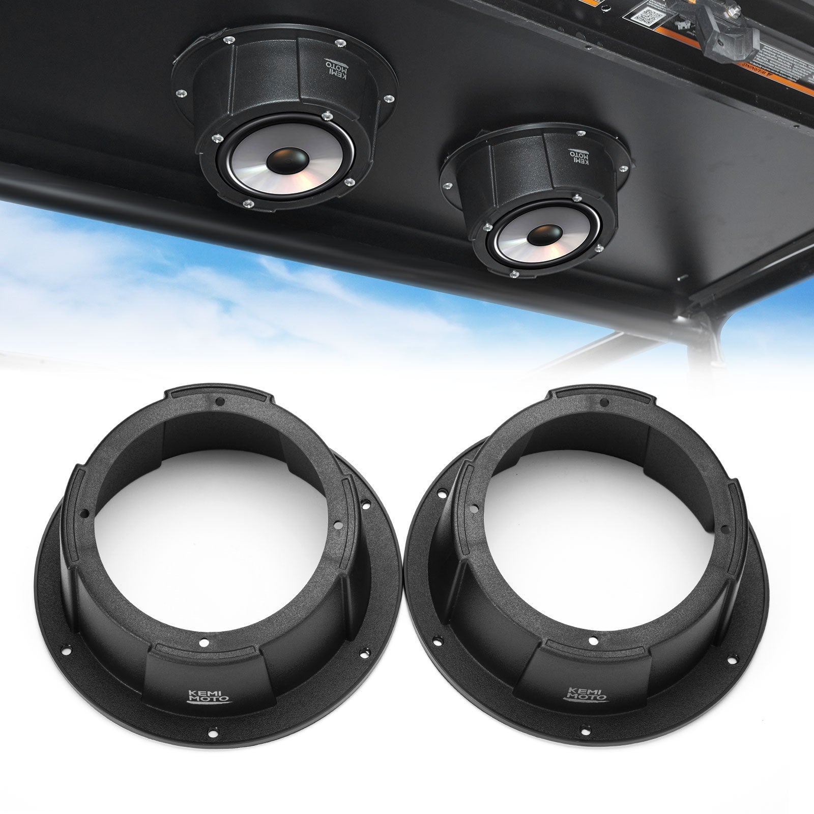 Kemimoto 6.5 Inch Speaker Pod Pre-Drilled Mount 2PCS