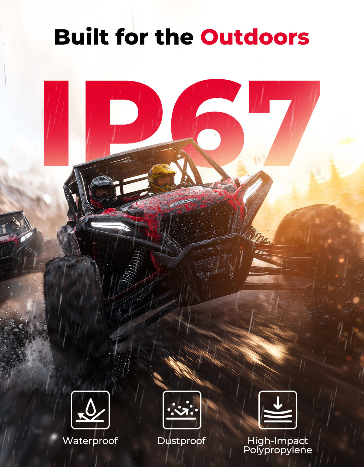 Kemimoto 6.5'' Bluetooth Speaker for Can‑Am Maverick X3 / RZR Black