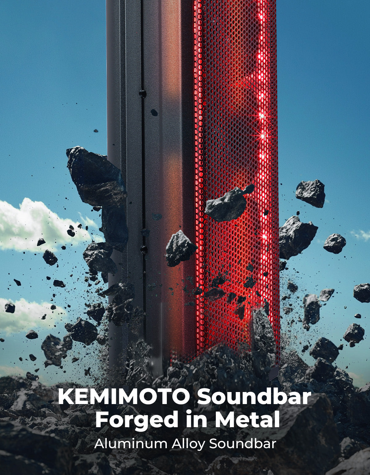 Kemimoto 10‑Speaker Aluminum RGB Sound Bar for UTV