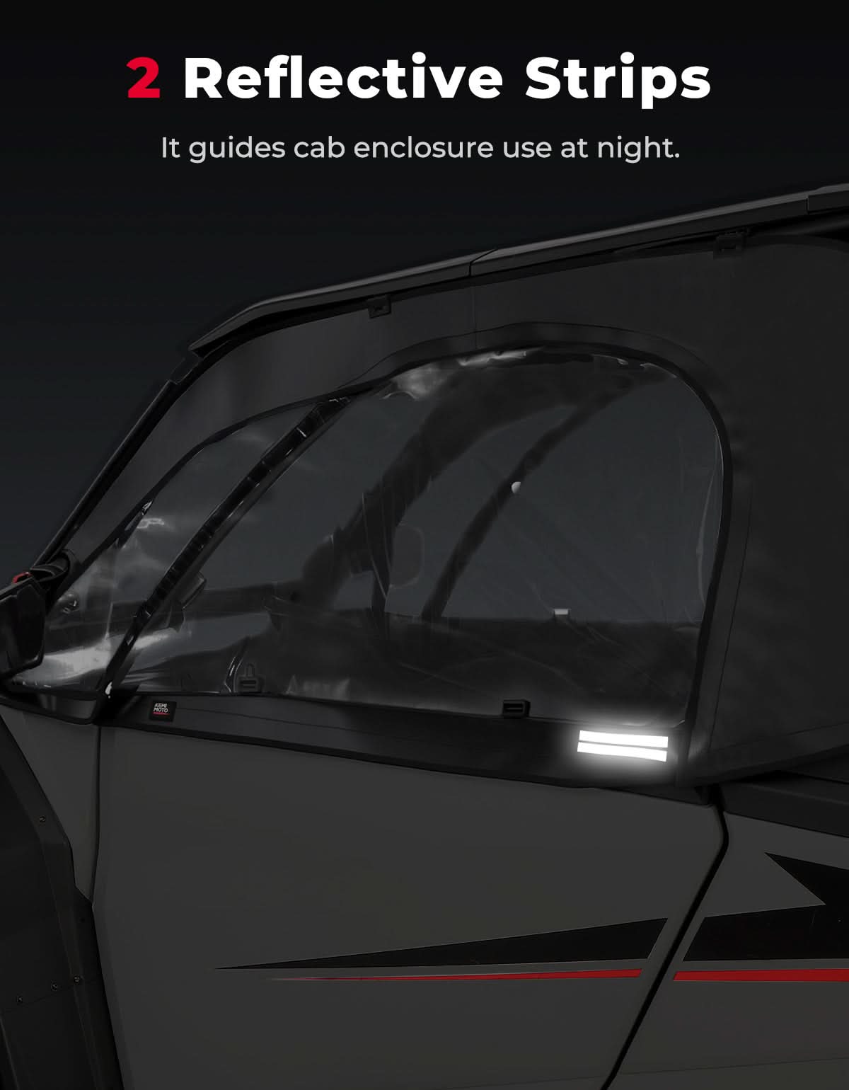 Kemimoto UTV Soft Cab Enclosure Roll-Up Window Black