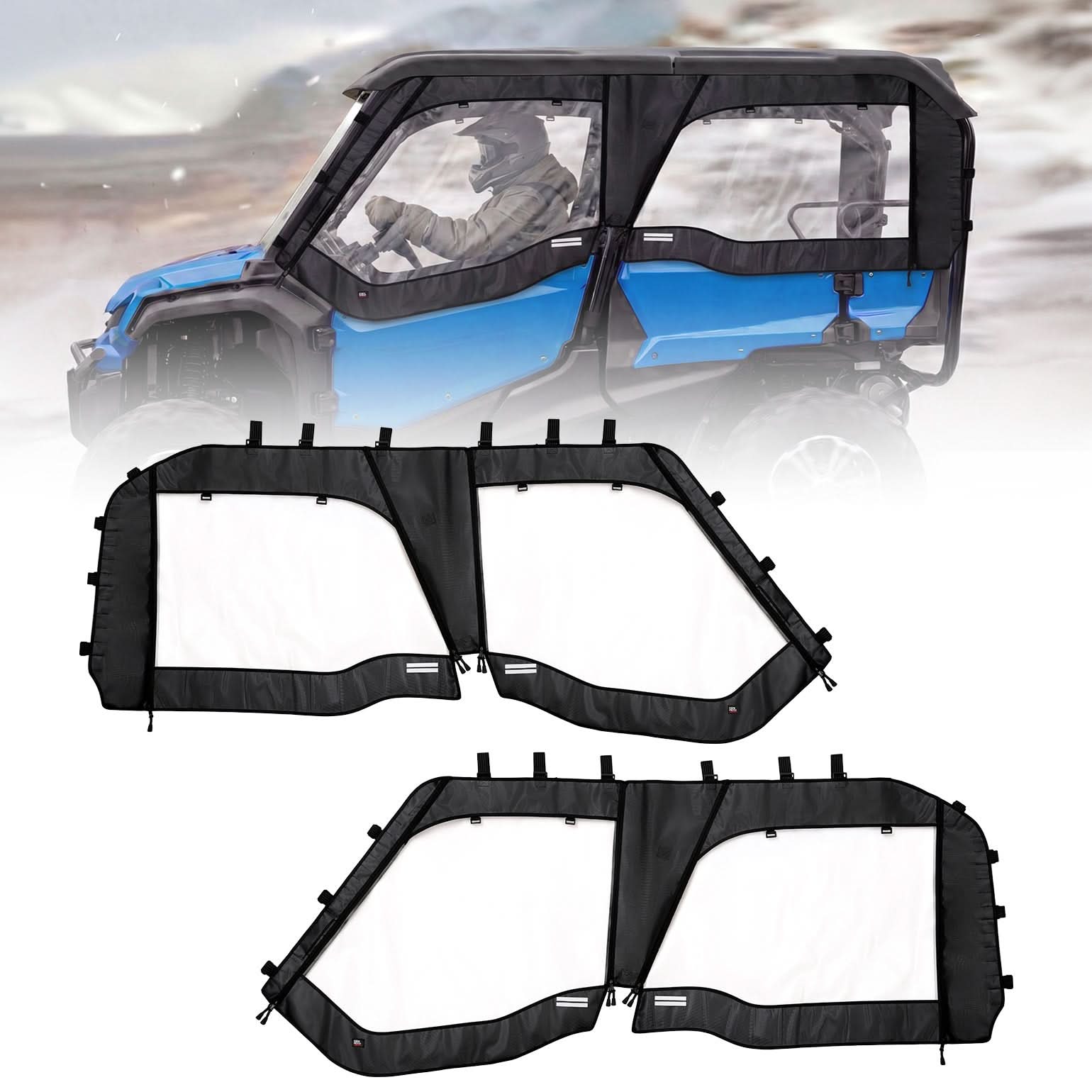 Kemimoto UTV Soft Upper Doors for Pioneer 1000-5