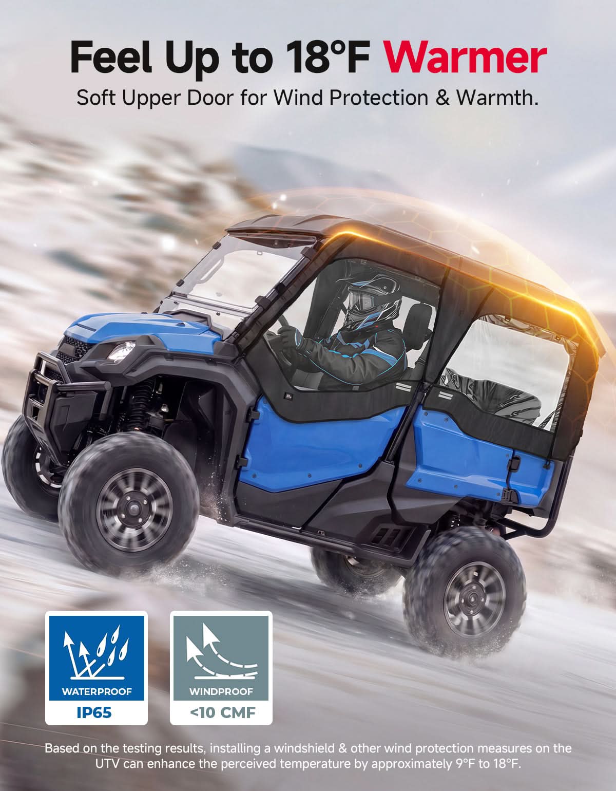Kemimoto UTV Soft Upper Doors for Pioneer 1000-5