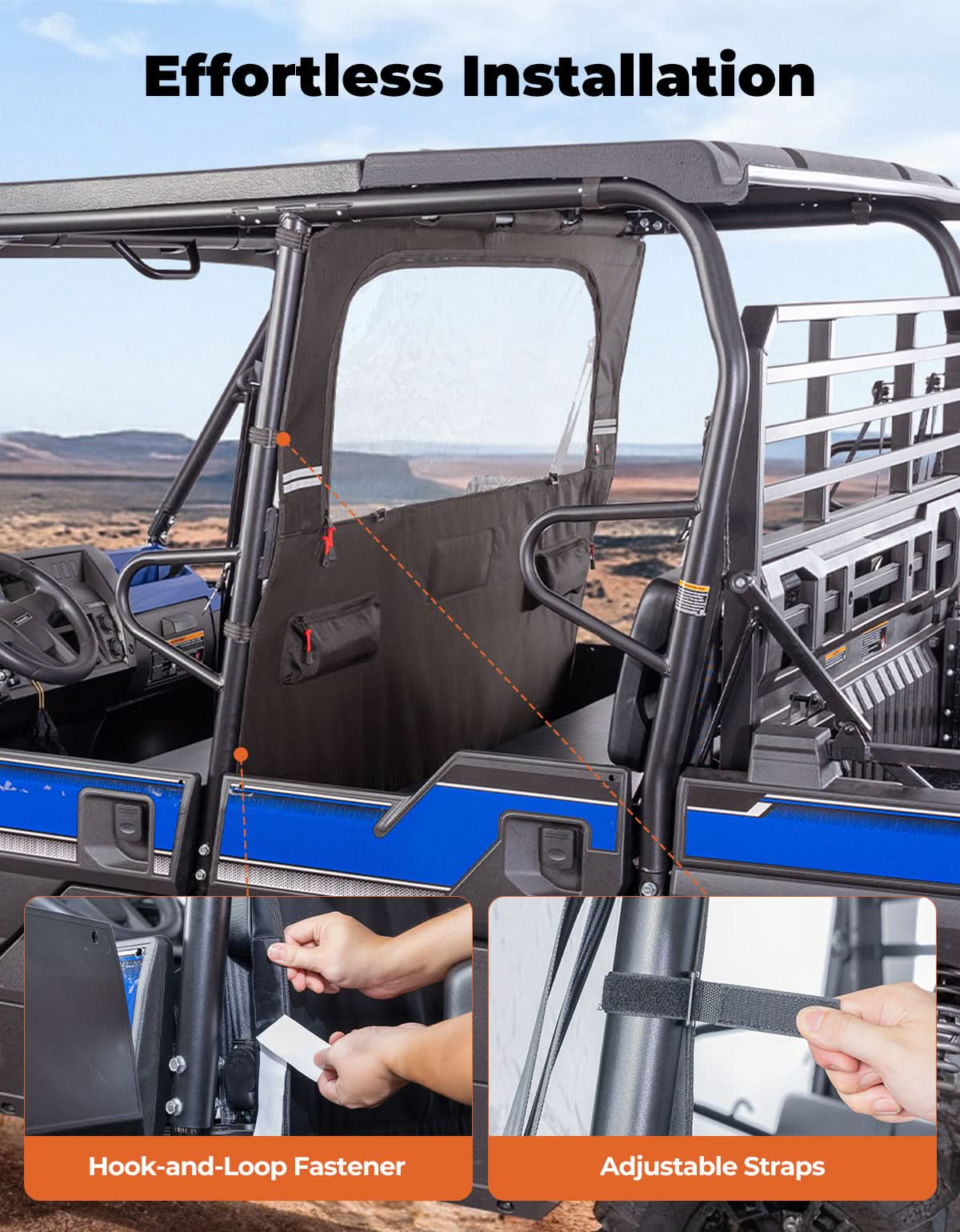 UTV Soft Rear Window for Kawasaki Mule PRO-FXT 2015+