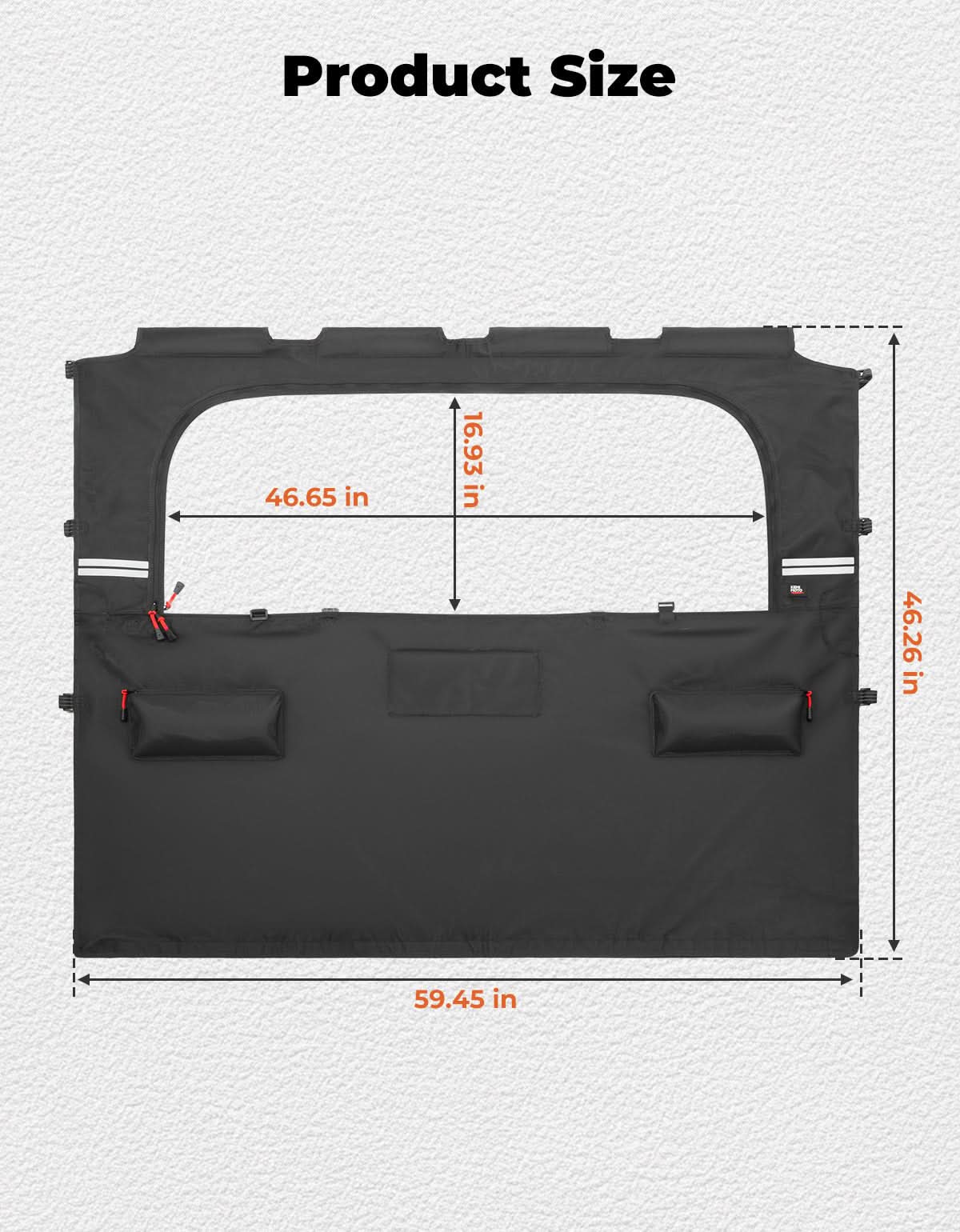 UTV Soft Rear Window for Kawasaki Mule PRO-FXT 2015+