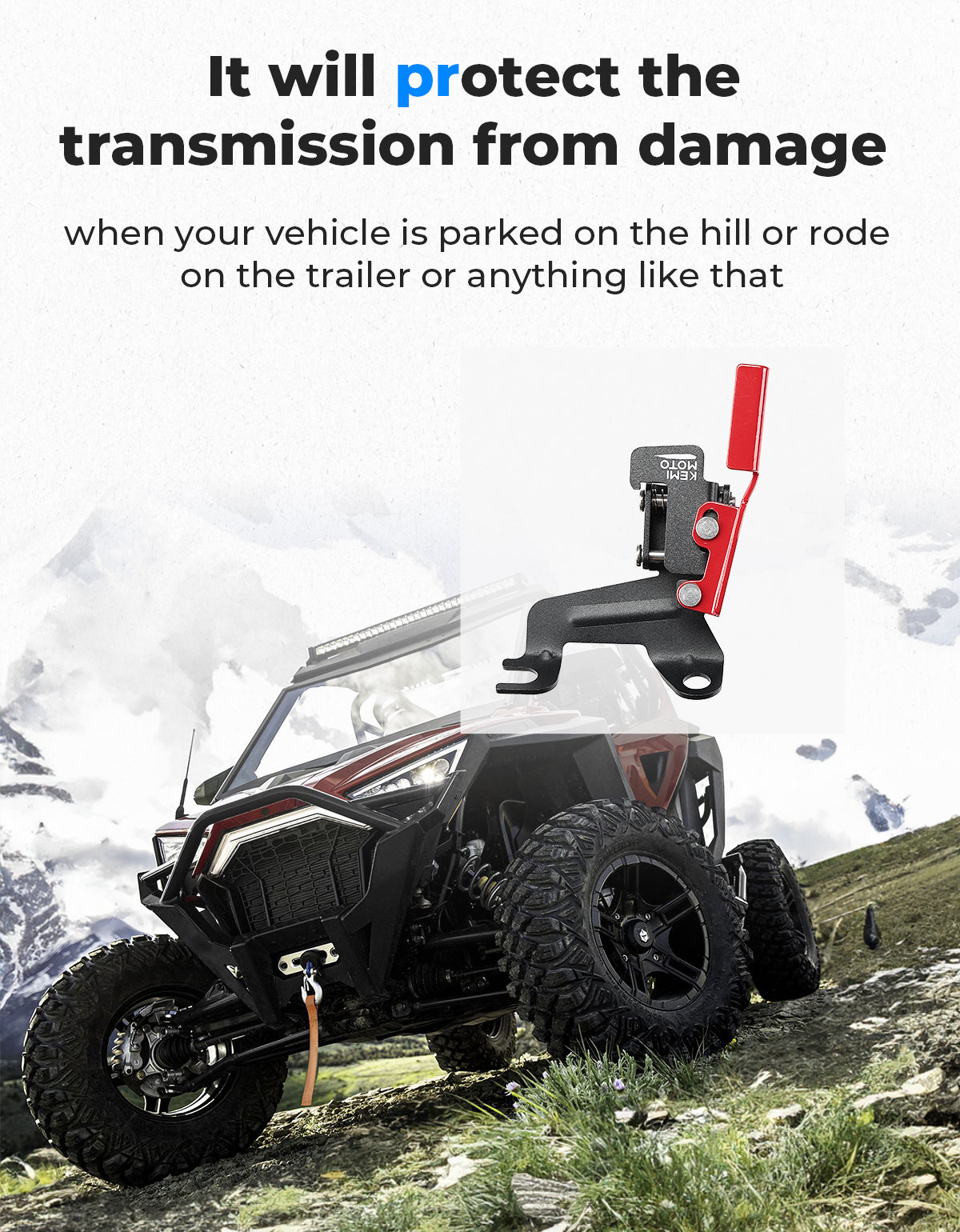 Kemimoto Upgraded Spring Parking Brake for Polaris RZR/Ranger