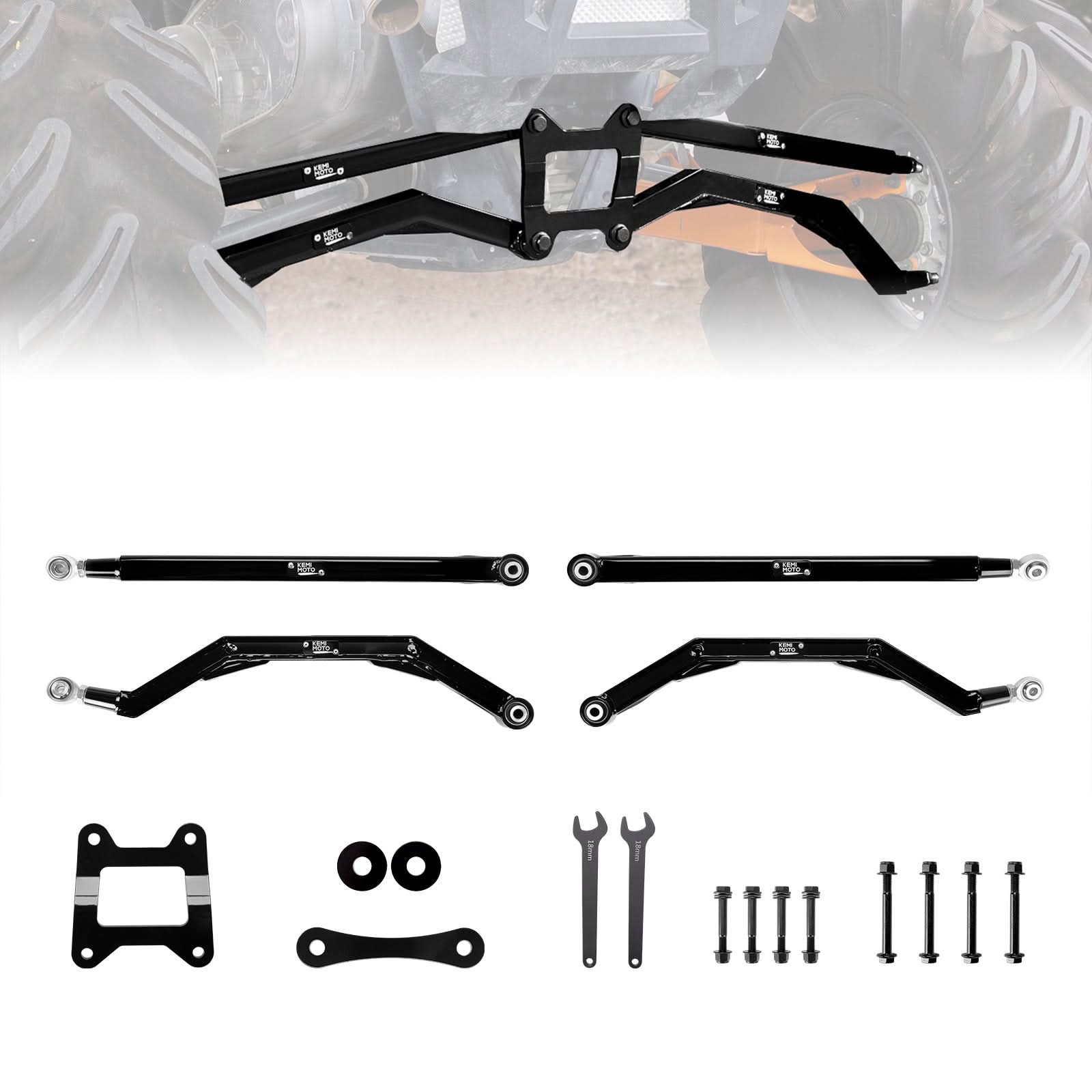 Kemimoto 17-23 XP 1000 Rear Radius Arms High Ground Clearance